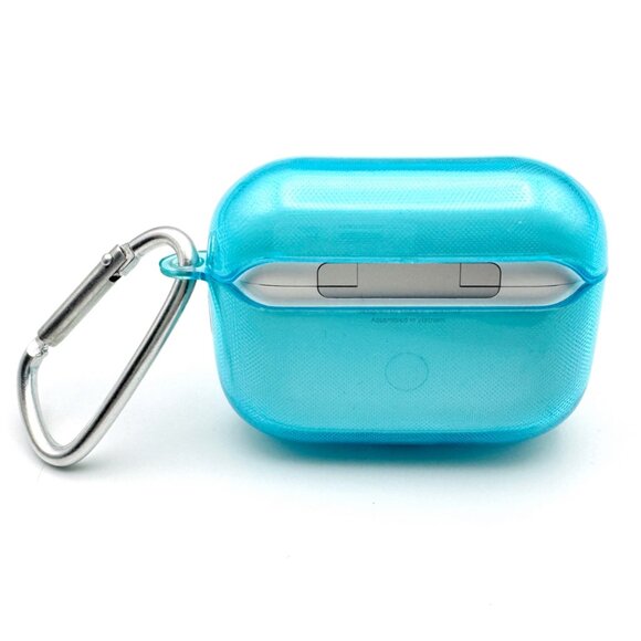 NWT Transparent NEON BLUE Silicone Case for Apple Airpods Pro 2 - Picture 4 of 11